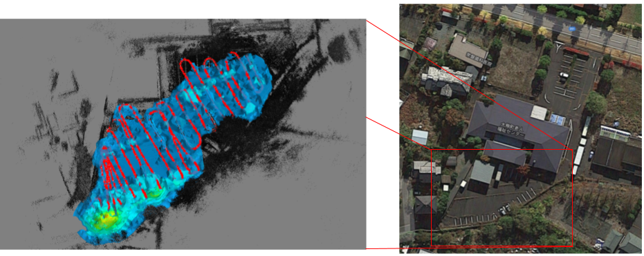 Fukushima Cs-137 distribution reconstruction, rear parking lot